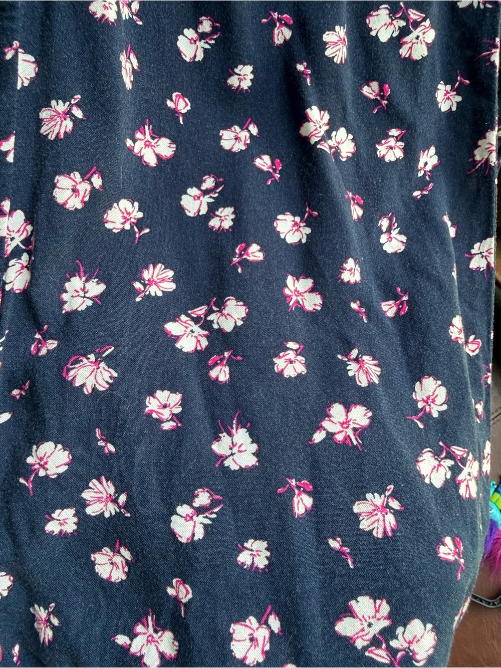 Socialite Navy Strapless Floral Wide Leg Jumpsuit size small with pockets - Picture 7 of 7